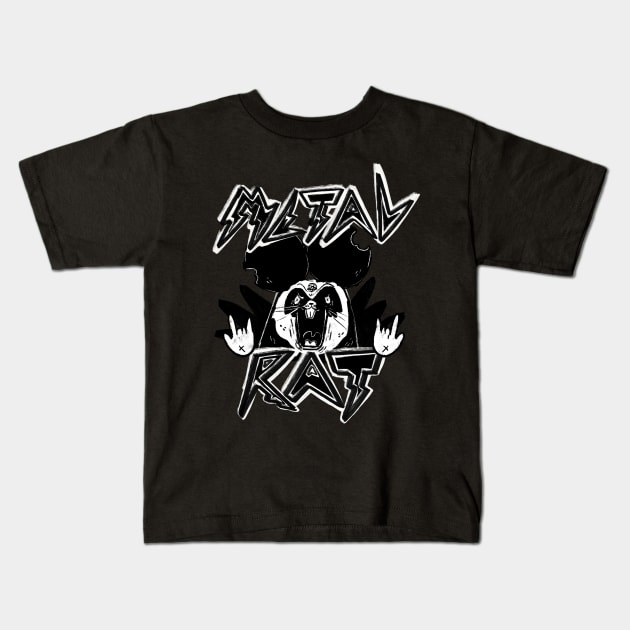 Metal Rat Kids T-Shirt by Fluffymafi